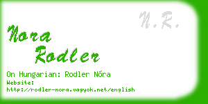 nora rodler business card